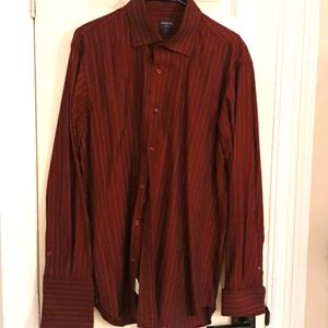 Modena Burgundy Dress Shirt w/ Cuff Sleeves